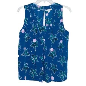 **SALE** CURRENT AIR | Blue Floral Sleeveless Blouse Tank Top